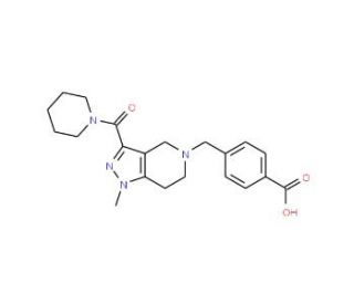 4-{[1-methyl-3-(piperidin-1-ylcarbonyl)-1,4,6,7-tetrahydro-5H-pyrazolo[4,3-c]pyridin-5-yl]methyl}benzoic acid - chemical stru
