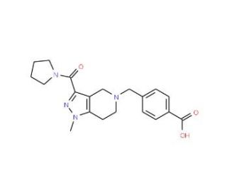 4-{[1-methyl-3-(pyrrolidin-1-ylcarbonyl)-1,4,6,7-tetrahydro-5H-pyrazolo[4,3-c]pyridin-5-yl]methyl}benzoic acid - chemical str