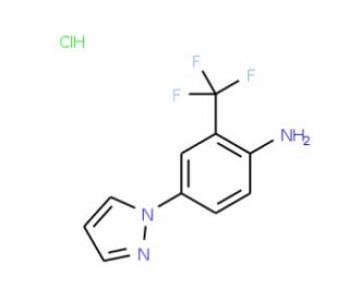 4-(1H-pyrazol-1-yl)-2-(trifluoromethyl)aniline hydrochloride - chemical structure image