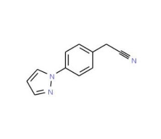 [4-(1H-pyrazol-1-yl)phenyl]acetonitrile (CAS 143426-55-5) - chemical structure image