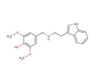 4-{[2-(1H-Indol-3-yl)-ethylamino]-methyl}-2,6-dimethoxy-phenol (CAS 383149-12-0) - chemical structure image