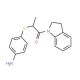 (4-{[2-(2,3-Dihydro-1H-indol-1-yl)-1-methyl-2-oxoethyl]thio}phenyl)amine - chemical structure image