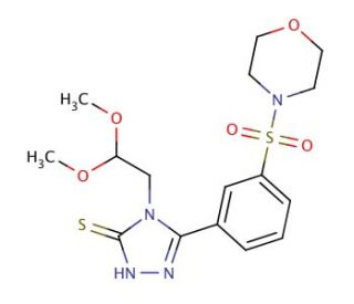 4-(2,2-Dimethoxy-ethyl)-5-[3-(morpholine-4-sulfonyl)-phenyl]-4H-[1,2,4]triazole-3-thiol - chemical structure image