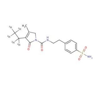 4-[2-[(3-Ethyl-d5-4-methyl-2-oxo-3-pyrrolin-1-yl)carboxamido]ethyl]benzenesulfonamide - chemical structure image