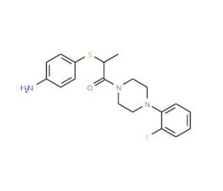 [4-({2-[4-(2-Fluorophenyl)piperazin-1-yl]-1-methyl-2-oxoethyl}thio)phenyl]amine - chemical structure image