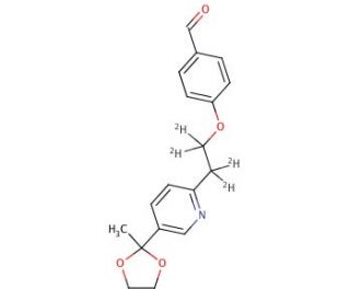 4-[2-[5-(2-Methyl-1,3-dioxolan-2-yl)-2-pyridinyl]ethoxy-d4]benzaldehyde - chemical structure image