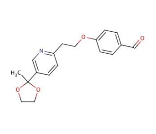 4-[2-(5-(2-Methyl-1,3-dioxolan-2-yl)-2-pyridyl]ethoxy]benzaldehyde (CAS 184766-55-0) - chemical structure image