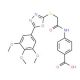 4-{2-[5-(3,4,5-Trimethoxy-phenyl)-[1,3,4]oxadiazol-2-ylsulfanyl]-acetylamino}-benzoic acid - chemical structure image