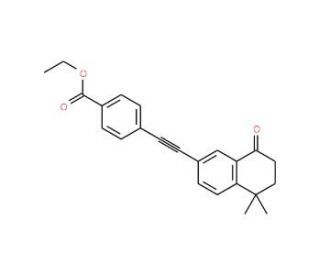 4-[2-(5,6,7,8-Tetrahydro-5,5-dimethyl-8-oxo-2-naphthalenyl)ethynyl]benzoic Acid Ethyl Ester (CAS 166978-49-0) - chemical stru