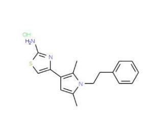 4-[2,5-dimethyl-1-(2-phenylethyl)-1H-pyrrol-3-yl]-1,3-thiazol-2-amine hydrochloride - chemical structure image