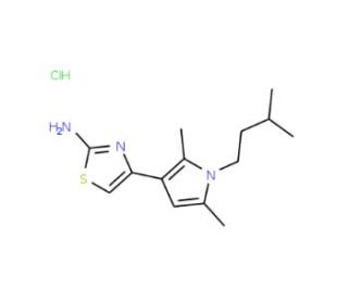 4-[2,5-dimethyl-1-(3-methylbutyl)-1H-pyrrol-3-yl]-1,3-thiazol-2-amine hydrochloride - chemical structure image