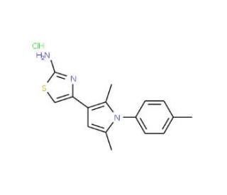 4-[2,5-dimethyl-1-(4-methylphenyl)-1H-pyrrol-3-yl]-1,3-thiazol-2-amine hydrochloride - chemical structure image