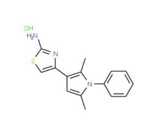 4-(2,5-dimethyl-1-phenyl-1H-pyrrol-3-yl)-1,3-thiazol-2-amine hydrochloride - chemical structure image