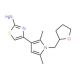 4-[2,5-dimethyl-1-(tetrahydrofuran-2-ylmethyl)-1H-pyrrol-3-yl]-1,3-thiazol-2-amine - chemical structure image