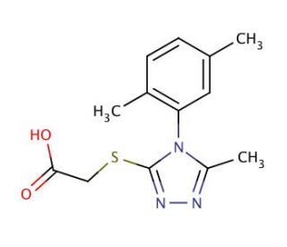 {[4-(2,5-dimethylphenyl)-5-methyl-4H-1,2,4-triazol-3-yl]thio}acetic acid - chemical structure image