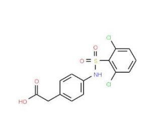(4-{[(2,6-dichlorophenyl)sulfonyl]amino}phenyl)acetic acid - chemical structure image
