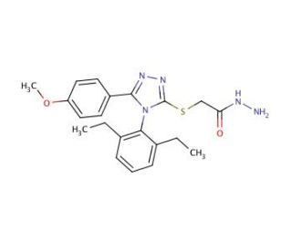 [4-(2,6-Diethyl-phenyl)-5-(4-methoxy-phenyl)-4H-[1,2,4]triazol-3-ylsulfanyl]-acetic acid hydrazide - chemical structure image