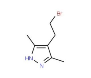 4-(2-Bromoethyl)-3,5-dimethyl-1H-pyrazole (CAS 83467-28-1) - chemical structure image
