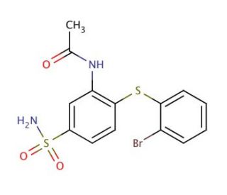4-(2-Bromophenylthio)-3-acetamido-phenyl sulfamide - chemical structure image