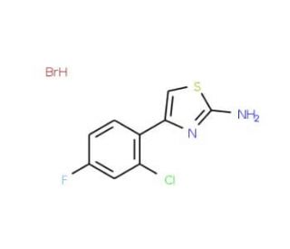 4-(2-chloro-4-fluorophenyl)-1,3-thiazol-2-amine hydrobromide - chemical structure image