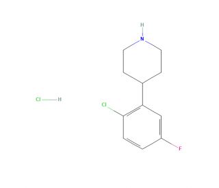 4-(2-Chloro-5-fluorophenyl)piperidine hydrochloride (CAS 1821329-21-8) - chemical structure image