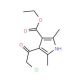 4-(2-Chloro-acetyl)-2,5-dimethyl-1H-pyrrole-3-carboxylic acid ethyl ester (CAS 125102-42-3) - chemical structure image