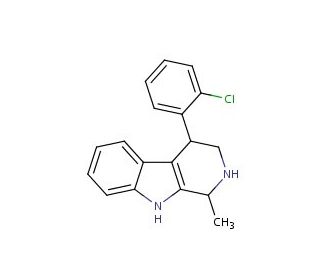 4-(2-chlorophenyl)-1-methyl-2,3,4,9-tetrahydro-1H-beta-carboline (CAS 885460-08-2) - chemical structure image