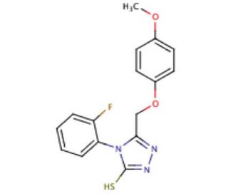 4-(2-Fluoro-phenyl)-5-(4-methoxy-phenoxymethyl)-4H-[1,2,4]triazole-3-thiol - chemical structure image