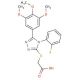 {[4-(2-fluorophenyl)-5-(3,4,5-trimethoxyphenyl)-4H-1,2,4-triazol-3-yl]thio}acetic acid - chemical structure image