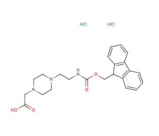 4-[2-(Fmoc-amino)ethyl]piperazin-1-ylacetic acid dihydrochloride (CAS 204320-65-0) - chemical structure image