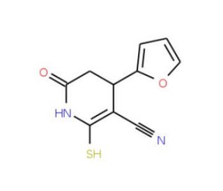 4-(2-furyl)-2-mercapto-6-oxo-1,4,5,6-tetrahydropyridine-3-carbonitrile - chemical structure image