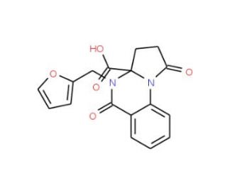 4-(2-furylmethyl)-1,5-dioxo-2,3,4,5-tetrahydropyrrolo[1,2-a]quinazoline-3a(1H)-carboxylic acid - chemical structure image