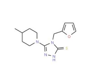 4-(2-furylmethyl)-5-(4-methylpiperidin-1-yl)-4H-1,2,4-triazole-3-thiol - chemical structure image