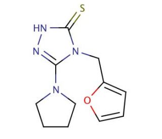 4-(2-furylmethyl)-5-pyrrolidin-1-yl-4H-1,2,4-triazole-3-thiol - chemical structure image