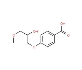 4-(2-Hydroxy-3-methoxy-propoxy)-benzoic acid (CAS 3478-54-4) - chemical structure image