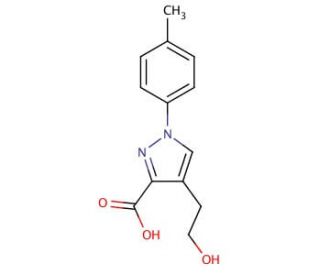4-(2-hydroxyethyl)-1-(4-methylphenyl)-1H-pyrazole-3-carboxylic acid - chemical structure image
