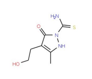 4-(2-Hydroxyethyl)-3-methyl-5-oxo-2,5-dihydro-1H-pyrazole-1-carbothioamide - chemical structure image