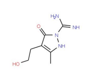 4-(2-Hydroxyethyl)-3-methyl-5-oxo-2,5-dihydro-1H-pyrazole-1-carboximidamide - chemical structure image
