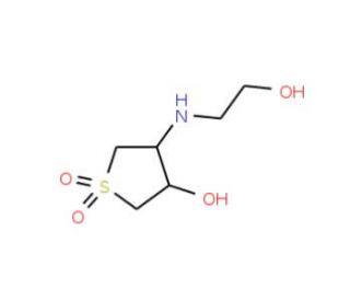 4-(2-Hydroxyethylamino)-1,1-dioxotetrahydro-1-lambda*6*-thiophen-3-ol (CAS 302581-36-8) - chemical structure image