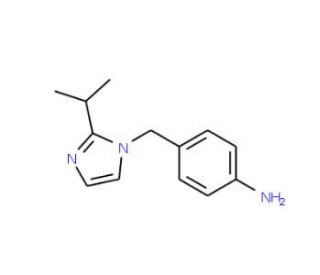 4-(2-Isopropyl-imidazol-1-ylmethyl)-phenylamine (CAS 893766-33-1) - chemical structure image
