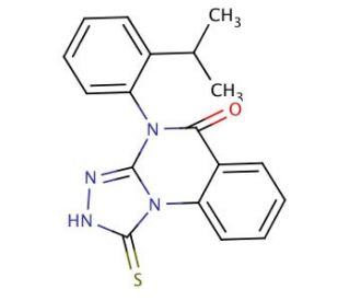 4-(2-isopropylphenyl)-1-mercapto[1,2,4]triazolo[4,3-a]quinazolin-5(4H)-one - chemical structure image