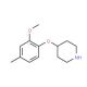 4-(2-Methoxy-4-methylphenoxy)piperidine (CAS 883543-21-3) - chemical structure image