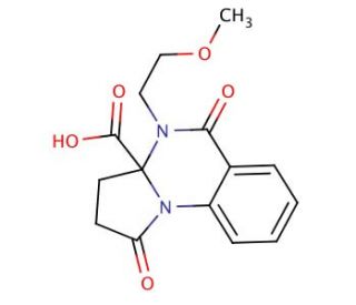 4-(2-methoxyethyl)-1,5-dioxo-2,3,4,5-tetrahydropyrrolo[1,2-a]quinazoline-3a(1H)-carboxylic acid - chemical structure image