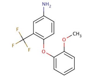 4-(2-Methoxyphenoxy)-3-(trifluoromethyl)aniline - chemical structure image