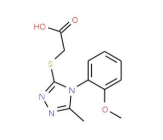 {[4-(2-methoxyphenyl)-5-methyl-4H-1,2,4-triazol-3-yl]thio}acetic acid - chemical structure image