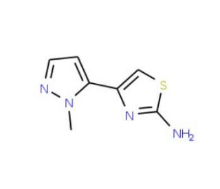 4-(2-Methyl-2H-pyrazol-3-yl)-thiazol-2-ylamine - chemical structure image