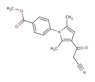 4-[3-(2-Cyano-acetyl)-2,5-dimethyl-pyrrol-1-yl]-benzoic acid methyl ester - chemical structure image