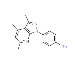 4-(3,4,6-trimethyl-1H-pyrazolo[3,4-b]pyridin-1-yl)aniline - chemical structure image