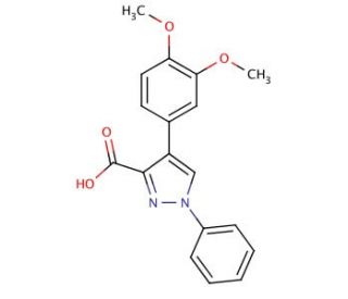 4-(3,4-dimethoxyphenyl)-1-phenyl-1H-pyrazole-3-carboxylic acid - chemical structure image