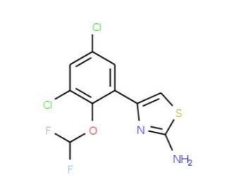 4-[3,5-dichloro-2-(difluoromethoxy)phenyl]-1,3-thiazol-2-amine - chemical structure image